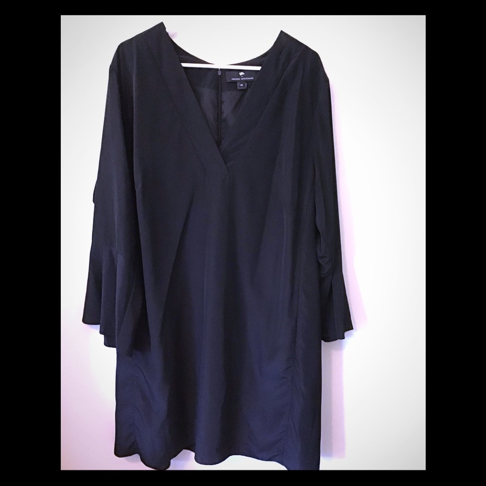 GB Amanda Uprichard black bell sleeve dress